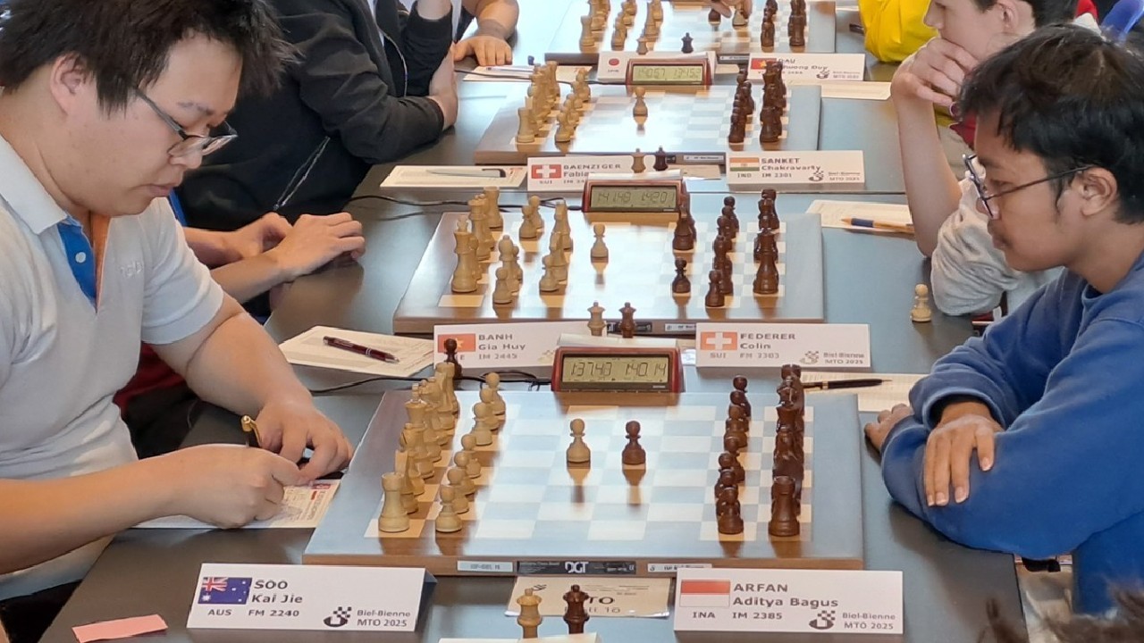 Pecatur Muda Indonesia Aditya Bagus Tembus 12 Besar di Biel Chess Festival