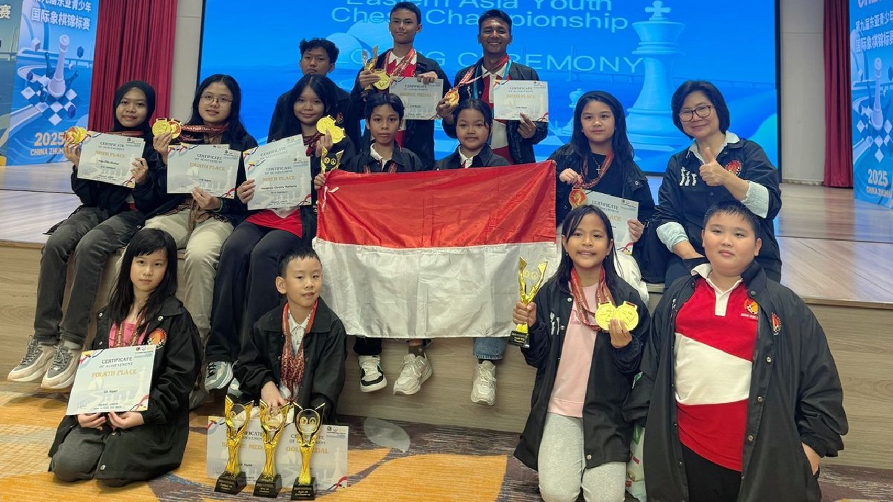 Indonesia Raih 4 Emas di Kejuaraan Catur Asia Timur 2025 di Tiongkok